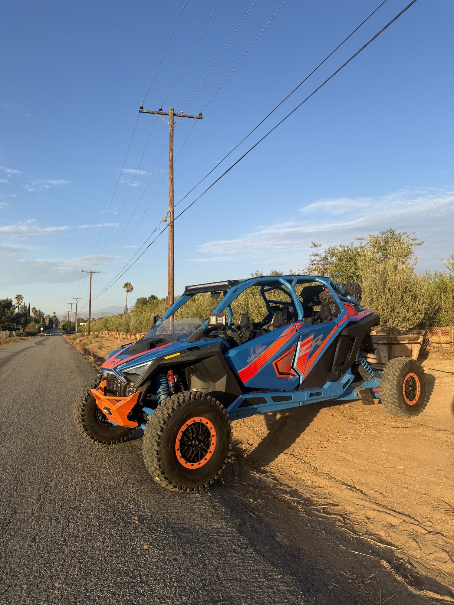 Blue and orange RZR Pro R Ultimate Troy Lee Edition from the CPR fleet